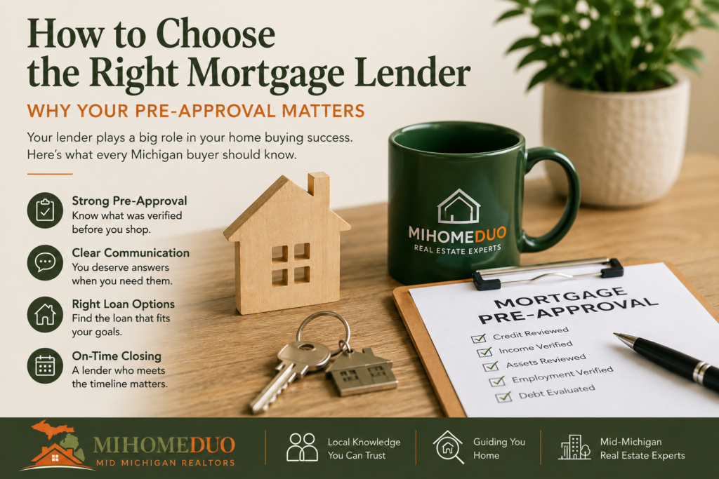 How to choose the right mortgage lender and understand mortgage pre-approval in Michigan
